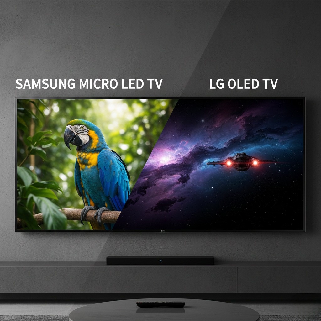 Samsung Micro RGB TV and LG OLED TV comparison showing display technology differences for Indian buyers 2026