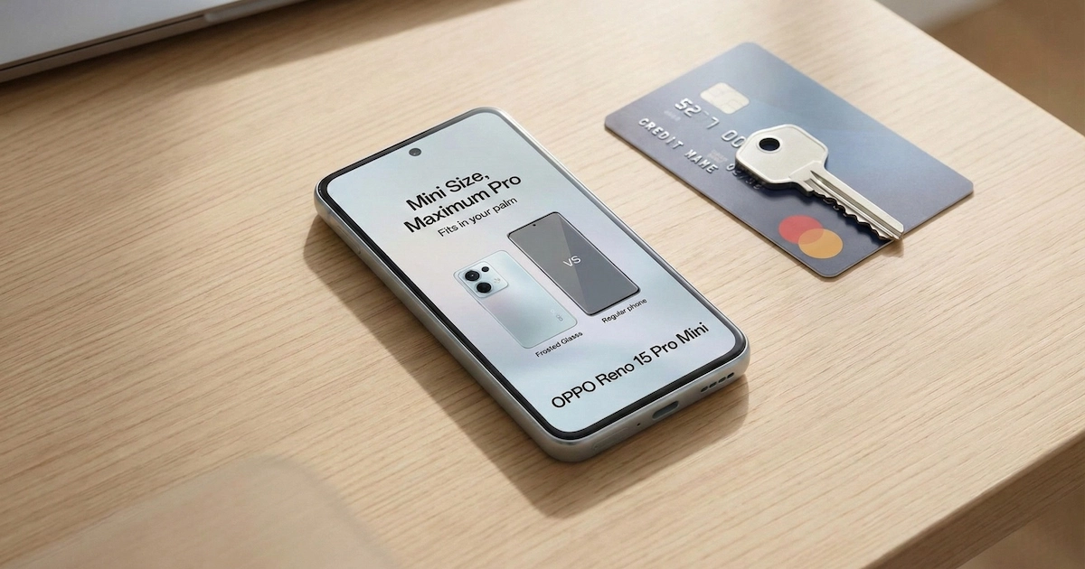 OPPO Reno 15 Pro Mini compact smartphone with 6.32-inch display