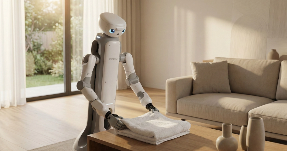 SwitchBot Onero H1 household robot folding laundry