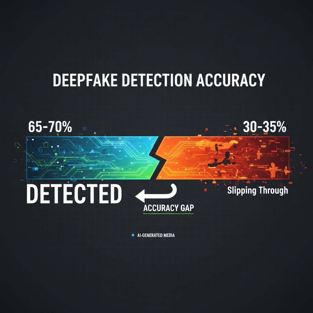 AI deepfake detection accuracy in India showing 65-70% detection rate