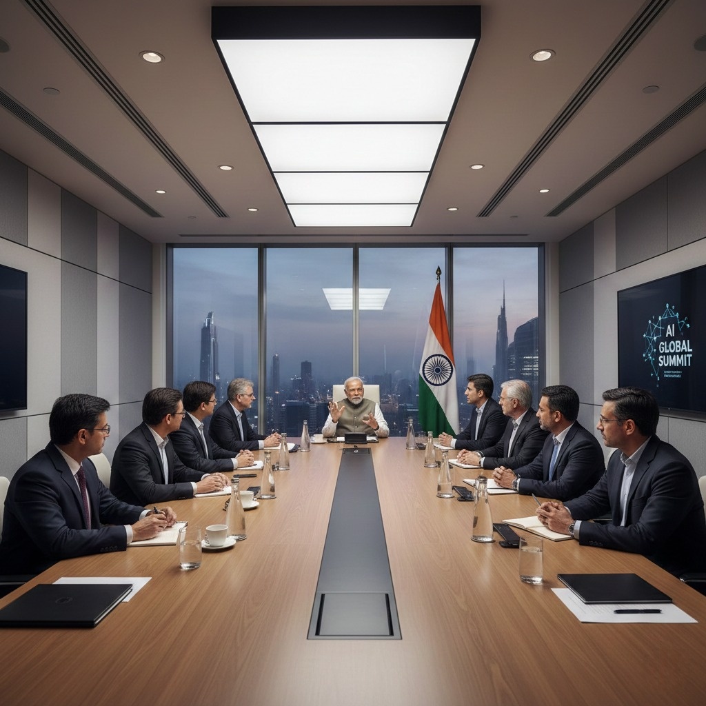 PM Modi AI founders meeting India 2026 at 7 Lok Kalyan Marg residence