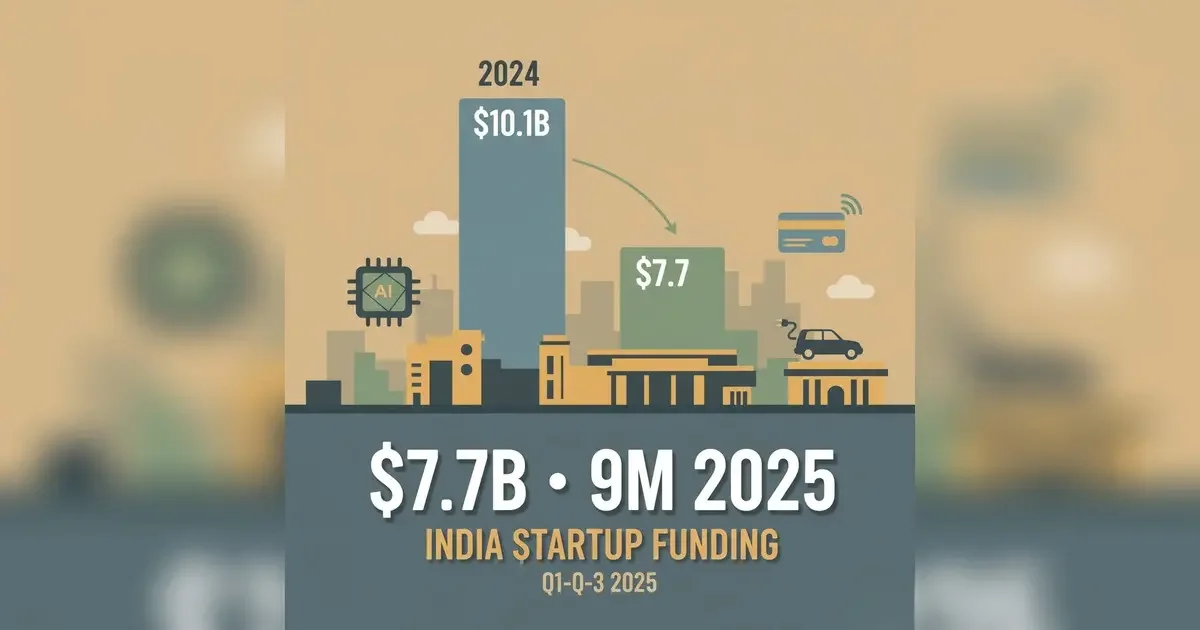 India’s Startup Money Reset: $7.7B in 9M 2025, But Still a Global Heavyweight