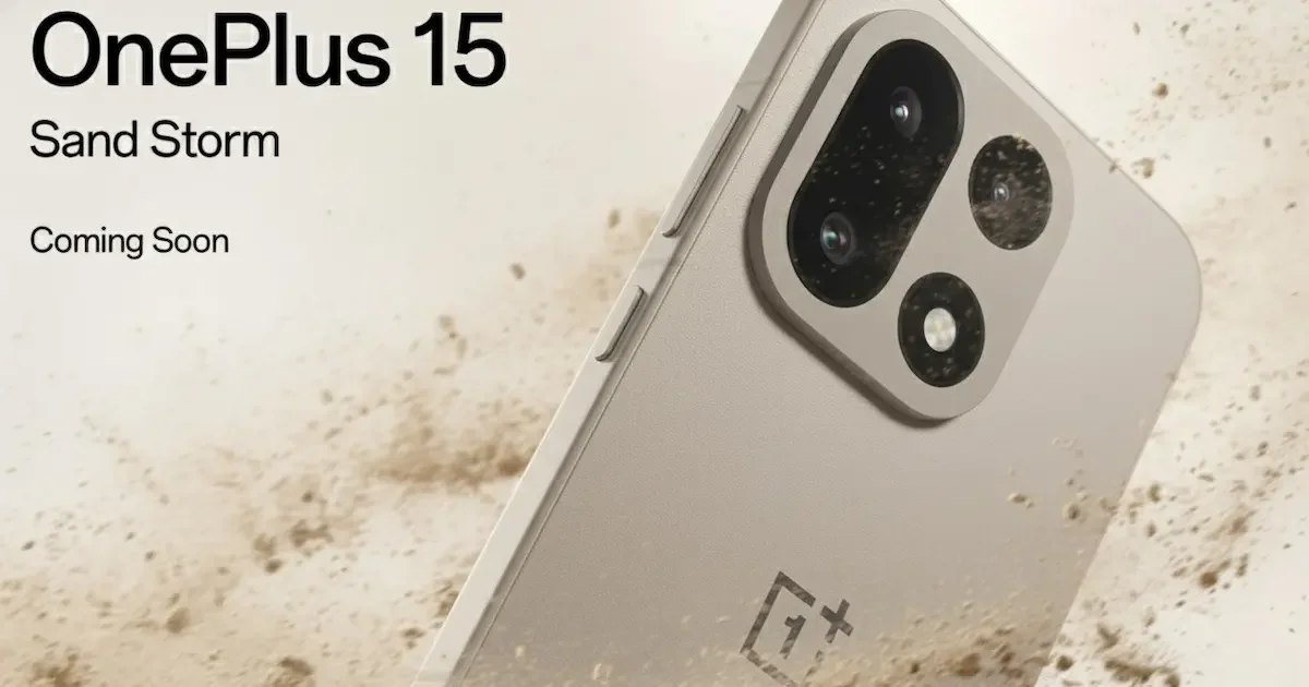 OnePlus Confirms Global Launch of OnePlus 15, Shows Off “Sand Storm” MAO Frame