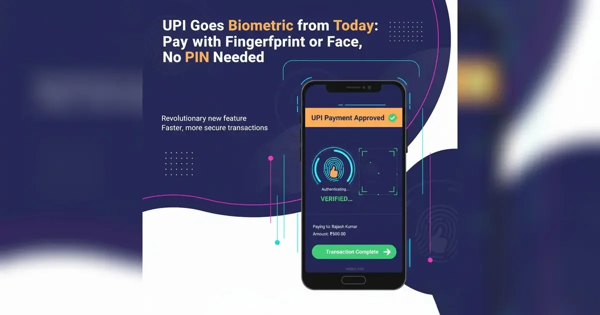 UPI Goes Biometric from Today: Pay with Fingerprint or Face, No PIN Needed